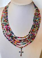 Ketting, ZEER LANG (316 cm), van nefriet in multikleur,