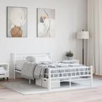 vidaXL Bedframe metaal wit 120x200 cm, Huis en Inrichting, Slaapkamer | Bedden, Verzenden, Wit, Nieuw, Twijfelaar