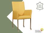 Leren eetkamerstoel Comfort met wieltjes en armleuning -, Huis en Inrichting, Stoelen, Nieuw, Leer, Ophalen of Verzenden, Eén