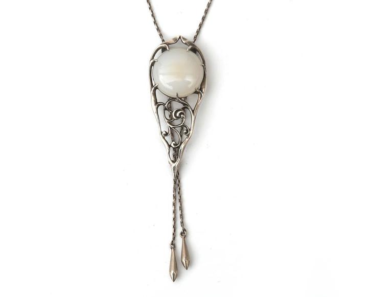 Een tweede gehalte zilveren lavallière collier, Fons Reggers, Sieraden, Tassen en Uiterlijk, Kettingen, Gebruikt