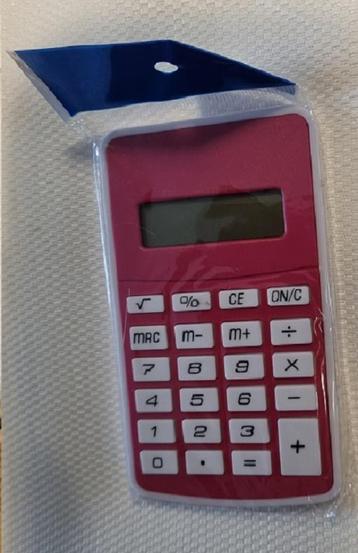 Calculator rekenmachine 8 digit 12x7x0,7cm  kleur Rood -...