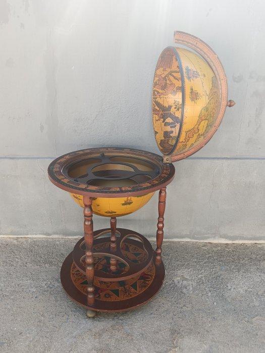 Bar - Hout, pasta - Globevormige bar, lade voor likeuren, Antiek en Kunst, Curiosa en Brocante