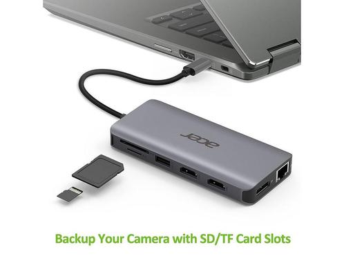 12in1 Type C dongle: 2 x USB3.2 2 x USB2.0 1x SD/TF 2 x HDMI, Auto-onderdelen, Elektronica en Kabels, Verzenden