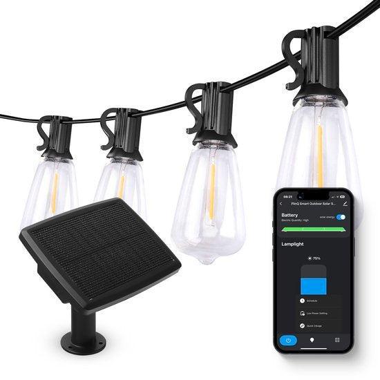 2dekans | FlinQ Smart Lichtsnoer Solar - LED Lichtslinger, Tuin en Terras, Buitenverlichting, Zo goed als nieuw, Ophalen of Verzenden