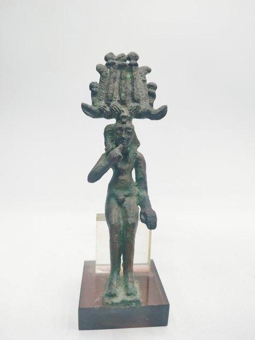 Oude Egypte, late periode Bronzen zittende Somtous, Verzamelen, Mineralen en Fossielen