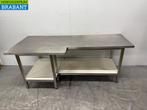 RVS Werktafel met onderschap 217 x 91 x 85,5 cm Horeca, Ophalen of Verzenden, Gebruikt