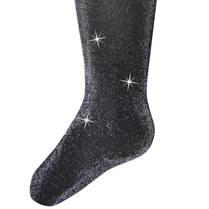 Glitterpanty zwart met zilveren glitters-134/146 NIEUW, Kinderen en Baby's, Kinderkleding | Schoenen en Sokken, Meisje, Nieuw