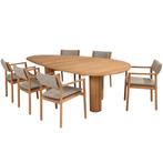 Corsica Levi pebble dining tuinset 7 delig 240x130xH75 cm, Tuin en Terras, Ophalen of Verzenden, Nieuw, Teakhout