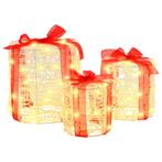 vidaXL Decoratie voor Geschenkdoos 3 pcs Warmwit 20 x 20 x, Verzenden, Nieuw