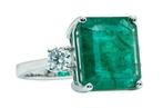 Zonder Minimumprijs - Ring - 14 karaat Witgoud, Groen, Sieraden, Tassen en Uiterlijk, Ringen, Nieuw