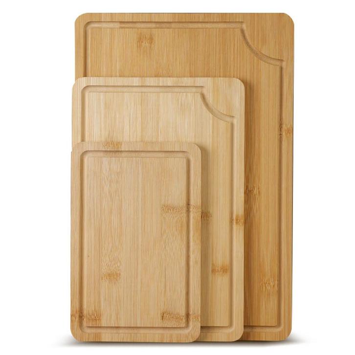 IvoQ Snijplankenset Bamboe 3 Delig, Huis en Inrichting, Keuken | Keukenbenodigdheden, Nieuw, Verzenden