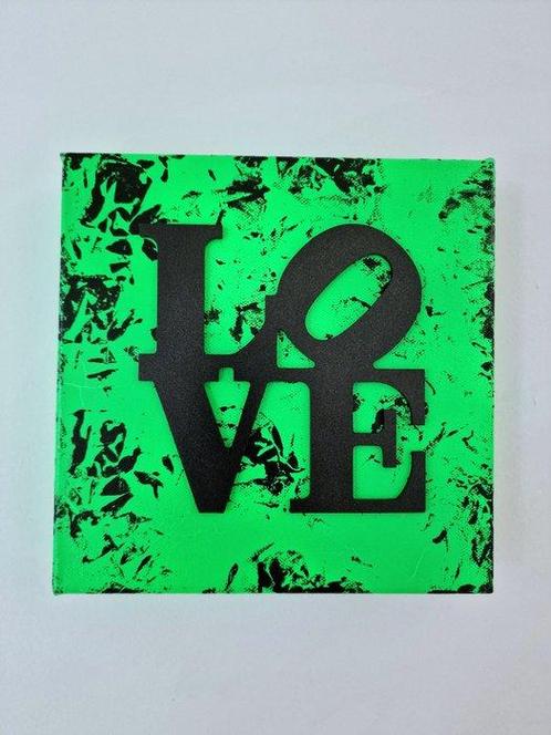 Daavid - NO RESERVE PRICE LOVE VERT ET NOIR, Antiek en Kunst, Kunst | Schilderijen | Modern