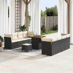 vidaXL Tuin Sofa Set 11 pcs Zwart poly rattan, Verzenden, Nieuw