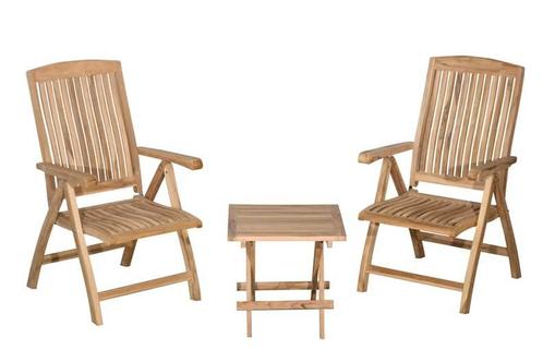 Verstelbare Teak Tuinstoelen Linda ( twee stuks )  met, Tuin en Terras, Tuinsets en Loungesets, Nieuw, Verzenden