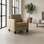 Leren fauteuil Smart - Massif Safari (taupe/grijs) - Poten, Huis en Inrichting, Fauteuils, Nieuw, Ophalen of Verzenden, Bohemian, Eigentijds, Modern, Retro