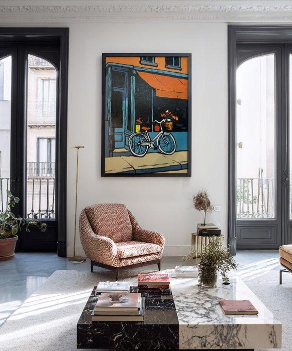 Flavia Delgado - La bicicleta blanca XL (NO RESERVE), Antiek en Kunst, Kunst | Schilderijen | Modern