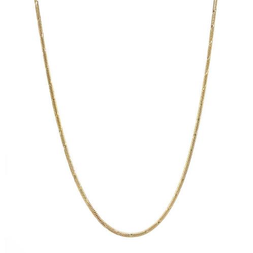 Gouden slang collier 45 cm 14 karaat, Sieraden, Tassen en Uiterlijk, Kettingen, Goud, Zo goed als nieuw, Goud, Verzenden
