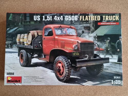 MiniArt 38056 US 1,5t 4x4 G506 Flatbed Truck 1:35, Hobby en Vrije tijd, Modelbouw | Auto's en Voertuigen, Verzenden