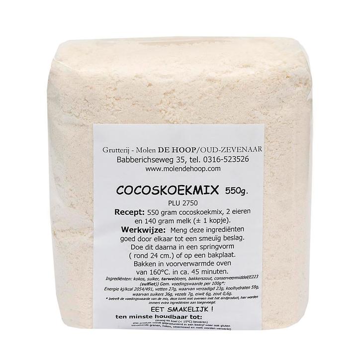 Molen de Hoop Cocoskoekmix 550gr, Hobby en Vrije tijd, Taarten en Cupcakes maken, Nieuw, Verzenden