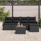 vidaXL Tuinbankenset met opslag 6 pcs Zwart poly rattan, Tuin en Terras, Tuinsets en Loungesets, Verzenden, Nieuw, Rotan