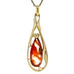 Gouden hanger met mosagaat 14 krt, Sieraden, Tassen en Uiterlijk, Kettinghangers, Ophalen of Verzenden, Nieuw