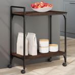 vidaXL Keukentrolley 60,5x31x72,5 cm bewerkt hout bruin, Verzenden, Nieuw