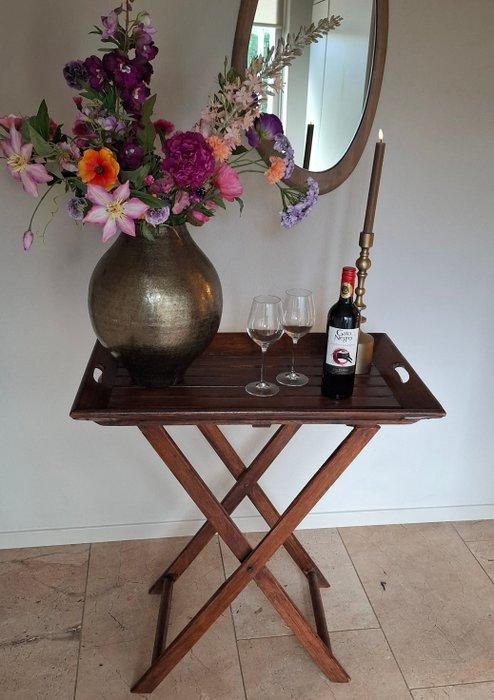 Bijzettafel - MAHONIE LOOK - BUTLERTRAY (Inklapbaar), Antiek en Kunst, Curiosa en Brocante