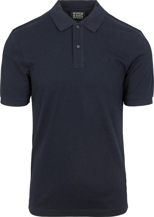 Scotch And Soda Core Piqué Polo Navy maat M Heren, Kleding | Heren, Polo's, Blauw, Nieuw, Maat 48/50 (M), Verzenden