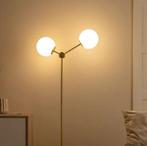 ACTIE: Vloerlamp goud met opaalglazen kappen Mono 2 FOIR, Huis en Inrichting, Lampen | Vloerlampen, Nieuw, Verzenden
