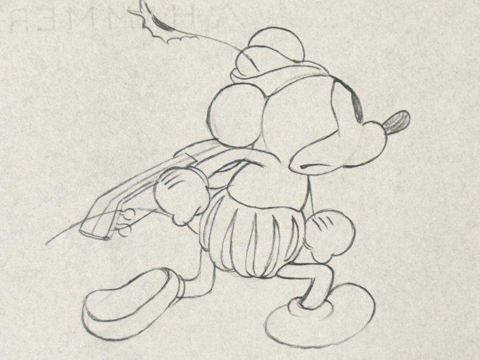 Walt Disney - Oorspronkelijke Mickey Mouse productietekening, Verzamelen, Disney