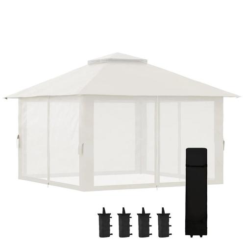 TRUUSK Opvouwbare Paviljoen 4x4 M Met 4 Netgordijnen, Verste, Tuin en Terras, Partytenten, Nieuw, Verzenden