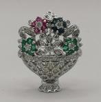 Broche - 18 karaat Witgoud - 1.69ct. tw. Diamant