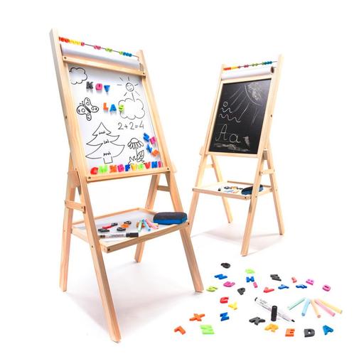 Houten 2 in 1 staand krijtbord en whitboard inclusief, Kinderen en Baby's, Speelgoed | Educatief en Creatief, Ophalen of Verzenden