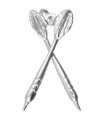 Zilveren Dartpijlen gekruist middel ketting hanger, Verzenden, Nieuw