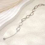 Titanium stalen zilveren kleur dames ketting armband, Verzenden, Nieuw