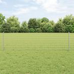 vidaXL Euro Hek met 11 U Posts Zilver 0,6x25 m Staal, Verzenden, Nieuw, IJzer