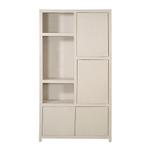 Wandkast Mangohout Evan 120 Crème (3 Open Vakken, 4 Deuren), Verzenden, Nieuw