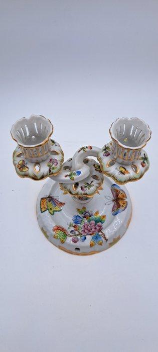 Herend - Kandelaar Queen Victo - Porselein - 2-armige, Antiek en Kunst, Antiek | Glas en Kristal