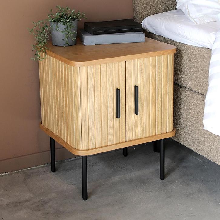 *WOONWINKEL* Naturel Eiken Nachtkastje, Huis en Inrichting, Slaapkamer | Nachtkastjes, Nieuw, Verzenden