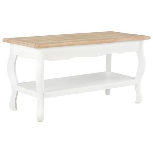 vidaXL Salontafel 87,5x42x44 cm massief grenenhout wit en, Huis en Inrichting, Tafels | Salontafels, 50 tot 100 cm, Nieuw, Grenenhout