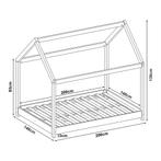 [en.casa] Kinderbed Cerro huisbed met bedbodem 140x200 cm gr, Verzenden, Nieuw
