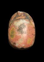 Oud-Egyptisch Speksteen Scarabaat met apotropaïsche, Antiek en Kunst