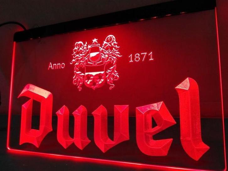 Duvel neon bord lamp LED verlichting reclame lichtbak bier, Verzamelen, Merken en Reclamevoorwerpen, Nieuw, Verzenden