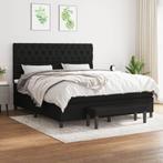 vidaXL Boxspring met matras stof zwart 160x200 cm, Verzenden, Zwart, 200 cm, Stof