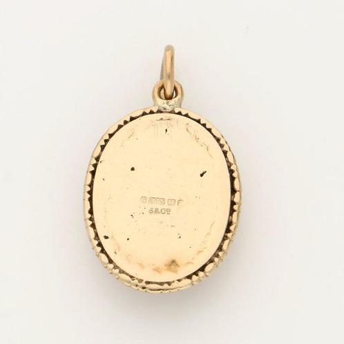 Zonder Minimumprijs - Hanger - 14 karaat Geel goud - Agaat, Sieraden, Tassen en Uiterlijk, Antieke sieraden