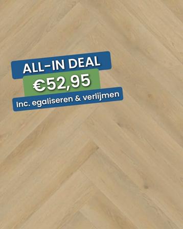-21% | Actie vloer Plak PVC Visgraat Licht eiken - OP = OP! beschikbaar voor biedingen