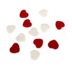 Vilten slinger hartjes klein rood wit - 5cm - 150cm lang NIE, Nieuw, Ophalen of Verzenden