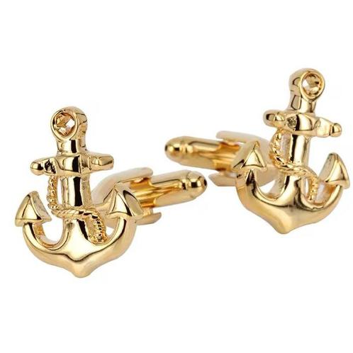 Gelaagde nautische ankers in 9k goud - Manchetknopen, Antiek en Kunst, Curiosa en Brocante