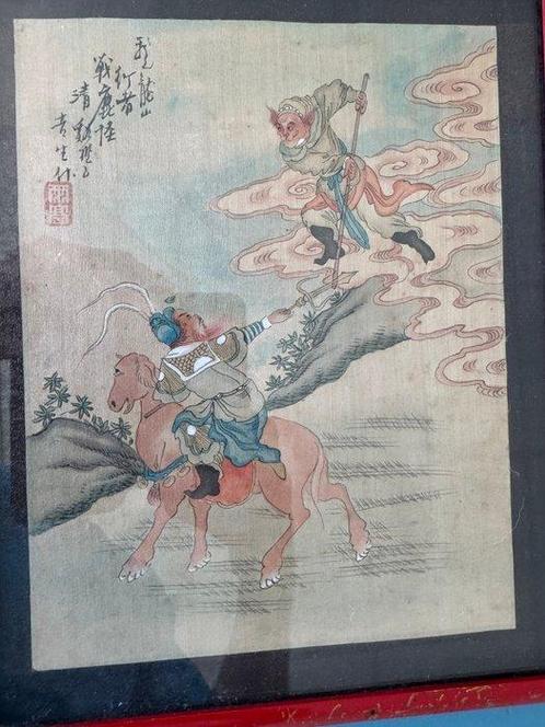 Ridder en verschijning - Stof - China - eerste helft 20e, Antiek en Kunst, Antiek | Overige Antiek