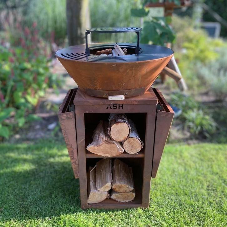 ASH - Phoenix - Plancha Barbecue - Cortenstaal, Tuin en Terras, Houtskoolbarbecues, Nieuw, Verzenden